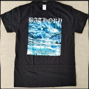 Vintage Bathory Nordland I T-Shirt 2000s Black Metal Band Tee Gildan Size M